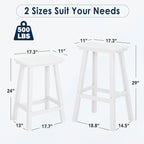 nalone 24 Inch Outdoor Bar Stool, HDPE Bar Chairs with Footrest, Weather Resistant Waterproof Bar Stools Outside Bar Height Stools for Bar, Kitchen Counter, Yard, Balcony(White, 24'' Barstools)