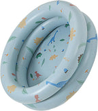 Inflatable Baby Retro Swimming Pool Family Cute Style Thickened Water Pool for Kids Indoor Outdoor Play (Blue)