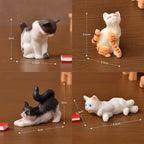 Smoothedo-Pets Small Polyresin Miniature Garden Figurines Accessories/Supplies/Fairy Garden Animals for Fairy Garden/Bonsai Craft Decor (Cat/Table Set)