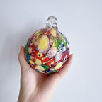 Yao Yuan 4 Inch Garden Hanging Gazing Ball Hand-Blown Glass for Hanging Gardens Window Outdoor Gazing Ball Witch Balls Glass Ornament (Multicolor)