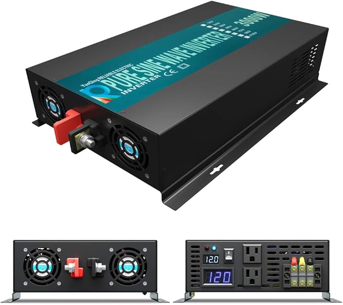 Reliable 3000W High Efficiency Pure Sine Wave Solar Power Inverter 12V 120V 60Hz Power Converter LED Display