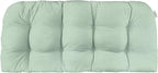 RSH DECOR: Sunbrella Tufted Wicker Loveseat Cushion | 41” x 19" | Water and Fade-Resistant Performance Fabric | Outdoor Settee Cushion for Patio Furniture | Canvas Spa
