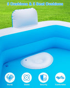 Inflatable Pool for Adults, 77" X 71" X 22" Large Blow Up Pool with Pump, Oversized Thickened Full Size Family Swimming Pools for Outdoor Backyard Summer Water Party Indoor Use