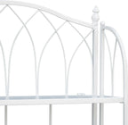 White 4-Tier Plant Stand with French Style Pattern, Indoor Outdoor Flower Shelf for Balcony Patio, Vintage Garden Decor with Lattice Design Plant Holder