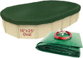 Buffalo Blizzard Ripstopper 16 x 24/25 ft Oval Winter Pool Cover | Green Heavy Duty Cover for Above Ground Swimming Pools | Easy to Install | Cold & UV Resistant | Shields from Seasonal Debris