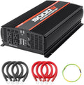 POTEK 5000W Power Inverter 4 AC Outlets 12V DC to 110V AC Car Inverter with 2 USB Ports Black