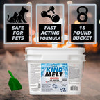 HARRIS Kind Melt Pet Friendly Ice and Snow Melter, Fast Acting 100% Pure Magnesium Chloride Formula with Scoop Included, 15lb