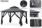 MASTERCANOPY Outdoor Garden Gazebo for Patios with Stable Steel Frame and Netting Walls (11x11,Dark Gray)