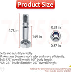 6 Pack 707555 Snow Blower Kit Shear Pin Compatible with Craftsman 9.5 TP 24" Dual Stage Snowthrower 96576-00 - C950-52503-0