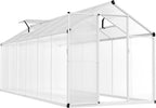 BlueWish 6x12FT Greenhouse for Outdoors, Aluminum Heavy Duty Greenhouse Kit with Lockable Door, 4MM Thickness Polycarbonate, Upgraded Rivet Structure Walk-in Green House for Garden, White