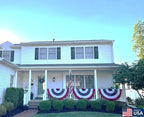 American Pleated Fan Flag Bunting. 4 x 8 ft Embroidered Stars & Sewn Stripes USA Indoor/Outdoor Nylon Bunting Banner. Perfect for July 4th and America 250 events. 100% Made in America by Old Glory Bunting