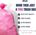 Plasticplace 32-33 Gallon Trash Bags │ 1.5 Mil │ Pink Garbage Can Liners │ 33’” x 39” (100 Count)