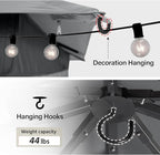 LAUSAINT HOME Outdoor Patio Gazebo 12'x12' with Expansion Bolts, Heavy Duty Party Tent & Shelter with Double Roofs, Mosquito Nettings and Privacy Screens for Backyard, Garden, Lawn, Smoke Grey