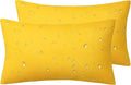 Phantoscope Pack of 2 Premium Dual Usage Outdoor Pillow Inserts, Waterproof Throw Pillows No Cover Needed, Colorful Decorative Couch Sham Cushion Stuffer Patio Couch Tent, Yellow 12 x 20 Inches