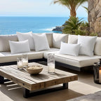 MIULEE Pack of 4 22x22 Inch Outdoor Pillow Inserts Waterproof Decorative Throw Pillow Insert, Square Lumbar Garden Pillow Form for Patio Sofa Couch
