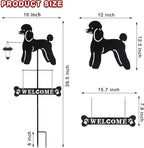 BAYN Solar Poodle Garden Stakes Decorative with a Lantern Dog Silhouette Welcome Sign Outdoor Garden Decor for Yard, Lawn, Patio, Pathway