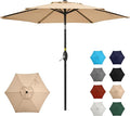 SUNVIVI OUTDOOR Outdoor Patio Umbrella, Patio Umbrella, Market Umbrella, Large Outdoor Umbrella, Metal Pole Umbrella with Push Button Tilt and Crank, Polyester Canopy