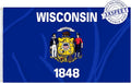 AMZFLAG Wisconsin State Flag 3x5 ft Outdoor, Heavy Duty 3 Ply Polyester WI Wisconsin Flags with 2 Brass Grommets, Patriotic Double Sided State of Wisconsin Flag for Outside
