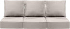 Luxury 22x24/22x25 6-Inch Patio Couch Cushions Set of 3 - Memory Foam Deep Seat Water-Resistant Patio Cushion for Lawn Dining Rocking Swivel Chairs Loveseat 3-Seater Sectional Sofa - Beige