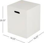 Propane Tank Cover Table for Fire Pits, 20 LB MGO Propane Tank Holder with Side Handles, Outdoor Tank Storage Side Table for Patio, Gas Griddle, White