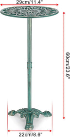 OwnMy Cast Iron Tall Plant Stand Heavy Duty Flower Pot Holder, Decorative Pedestal Potted Plant Rack, Indoor Outdoor Wrought Iron Large Single Plant Stand for Patio Garden Home, Antique Green