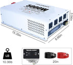 Yinleader 5000W Power Inverter 12V DC to 120V AC, 10000W Peak, with Remote Control, 4 AC Outlets, LCD Display, USB Port, for Truck/RV/Home/Off-Grid Solar System