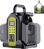350W Power Inverter for Ryobi 18V ONE+ Battery, 2-Port 18V DC to 120V AC Inverter with LED Light, 3 USB-A, 1 USB-C, DC and AC Ports. Portable Battery Inverters for Outdoor Use(Tool Only)