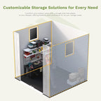 Patiowell 6 x 6 FT Outdoor Storage Shed with Lockable Door & Floor - Resin Garden Tool Shed with Window, Waterproof Easy Assembly for Backyard, Lawn Equipment, Patio Furniture Storage (Light Grey)