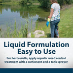 Airmax Knockdown Defense 2-in-1 Liquid Pond Algae Control, Effective & Fast Acting Algaecide, Aquatic Weed Treatment for Clear Water in Ponds & Lakes, Liquid Formulation, 16 oz with Treatment Booster