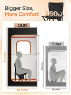 Sauna Box, Portable Sauna for Home, Personal Portable Steam Sauna Tent with 1200W 3L Steamer Heater, 15 Levels, Remote Control, Foldable Chair, Cozy Big Size 36 * 36 * 71 inches
