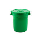 PRO&Family 20 Gallon Trash Can with Lid Round Ingredient Storage Containers Recycling Bin Kitchen Garbage Can Office Garbage Can Trash Barrel Plastic Barrel Yard Waste Bin Outdoor Trashcan (4, Green)