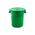 PRO&Family 20 Gallon Trash Can with Lid Round Ingredient Storage Containers Recycling Bin Kitchen Garbage Can Office Garbage Can Trash Barrel Plastic Barrel Yard Waste Bin Outdoor Trashcan (1, Green)