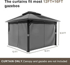 BPS 12' x 16' Gazebo Curtain Privacy 4-Panel Sidewall Outdoor Replacement Shade (Only Curtain)