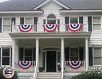 American Pleated Fan Flag Bunting. 2 x 4 ft Stars & Sewn Stripes USA Indoor/Outdoor Cotton Bunting Banner. Perfect for July 4th and America 250 events. 100% Made in USA by Old Glory Bunting