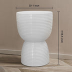 Ceramic Stool Garden Decorative: White Ceramic Stool Drum Shape for Indoor Outdoor Decor - Ceramic Tabouret for Living Room Patio Front Porch (16 inch)