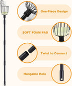 Fruit Picker Pole with Basket, 10.7FT (130 Inch) Adjustable Fruits Picker Tool with Stainless Steel Handle Fruit Grabber Reach Tool for Apple Mango Pear Avocados Fruit Picking, Black