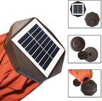 EliteShade USA 10-Year-Non-Fading Solar 9ft Market Umbrella with 80 LED Lights Patio Umbrellas Outdoor Table Umbrella with Ventilation,Rust