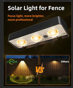Solar Fence Lights Outdoor, 8 Pack, 9 Fixed Colors ＆ Color Changing Fence Lights Solar Powered Waterproof IP65 Dusk-to-Dawn LED Deck Lighting for Patio, Railing, Pool, Porch, Backyard, Wall