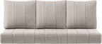 Luxury 24x24x6 Inch Kitty Patio Couch Cushions Set of 3 - Memory Foam Deep Seat Water-Resistant Patio Cushion for Dining Rocking Swivel Chairs Loveseat 3-Seater Sectional Sofa - Beige
