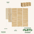 Greenes Fence Cedar Wood Composter, 24" W x 72" L x 31" H / 231.9 Gallons - Made in USA with North American Cedar