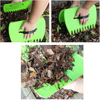 CFH-ALLEZ 1 Pair Lawn Claws Leaf Scoop Collect + 1 Pack 72 Gallons Reusable Light Green Garden Bag