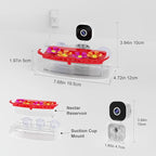 Smart Window Humming Bird Feeder Camera, AI Identifies Species in 2K HD, with Ant Moat & Secure Suction Mount - The Ultimate Gift for Hummingbird Lovers (Transparent)