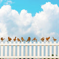 DIVINA VITAE 10Pcs Rusty Birds Decoration Lifelike Metal Birds Yard Art Simulation Bird Statue Yard Garden Decor for Outdoor Sculptures Art Fence Decorations(Style B)