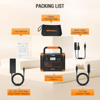 500W Portable Power Station, GRECELL Solar Generator 519Wh (Peak 1000W) Lithium Battery Power Generator with 2*110V AC Outlets, Mobile Battery Backup Pack for RV Trip Camping, Outdoor Adventure, Home