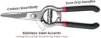 Garden Guru Classic Bypass Pruning Shears Clippers – Heavy Duty Forged Steel Garden Pruners – Safety Lock – Non Slip Comfort Grips – Cuts up to 1” Diameter – Professional Bypass Pruners for Gardening