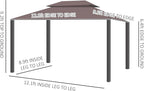 Outsunny 10' x 13' Patio Gazebo, Outdoor Gazebo Canopy Shelter with Netting and Curtains, Aluminum Frame for Garden, Lawn, Backyard and Deck, Coffee