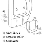 KOOTANS 1pair 784-5580 Snow Thrower Slide Plate Shoes Heavy Duty Metal Snow Blower Slide Skids Replace for MTD 784-5580-0637 Cub Cadet Yardman Troy Bilt Craftsman, for Stens 780-420 (Black)
