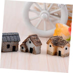 Fairy Garden Mini House Accessories, Miniature Village Hut Figurine Cottage, DIY Micro Landscape Decor Ornaments for Bonsai, Succulent Planting (A)