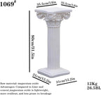 Decorative Roman Column Pedestal,MGO Cement with Fiber, Classical Garden Pillar, Indoor Outdoor Decor, Wrap Foam Safely Delivered from Local Warehouse (White, 31.5IN)