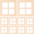 10Pcs Wooden Window for Dollhouse: 2.7 Inch Miniature Frame Mini Furniture Doll House 1:12 Dollhouse Wooden Doors - Miniature Furniture Doll Craft Window Frame Model Decoration